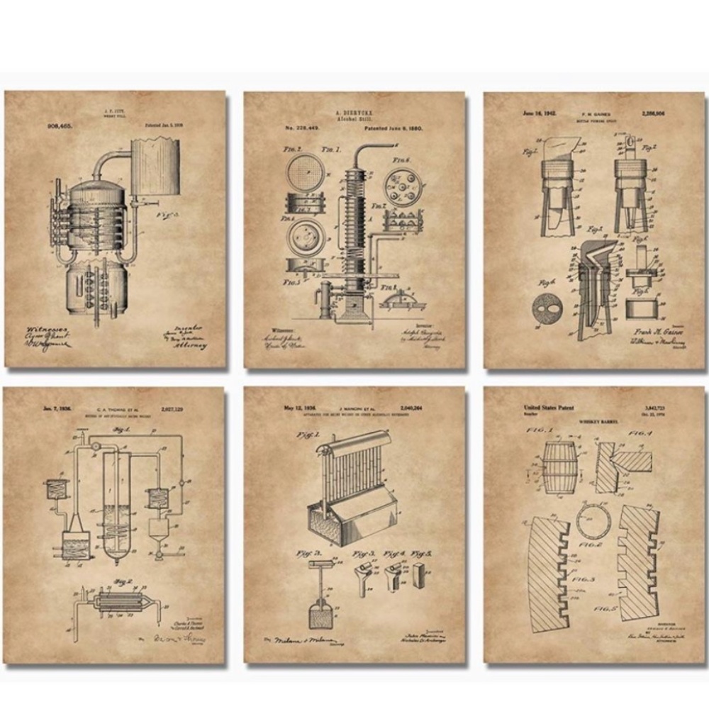 Whiskey Bourban Patent Portraits And Frames